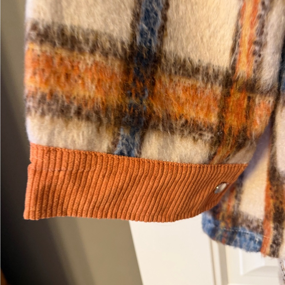 Source Unknown Plaid Jacket - Orange, Blue, Cream - image 4